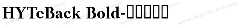 HYTeBack Bold字体转换